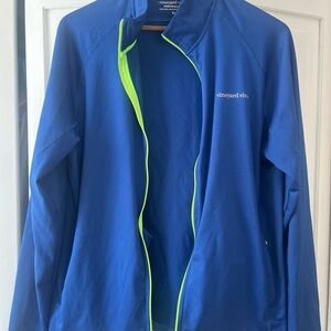 Vineyard Vines Performance Jacket in Blue and Neon Green